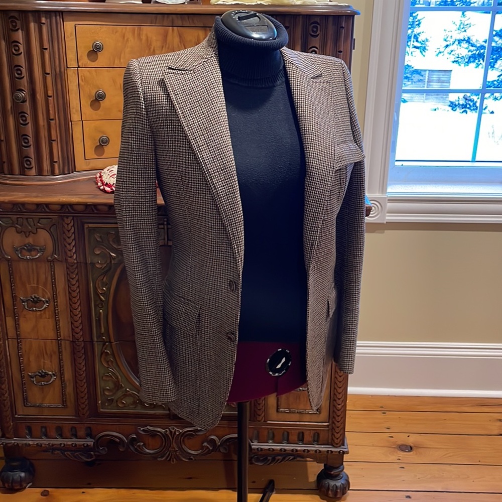 Vintage Armand Thiery tweed sports jacket with elbow patches made in France